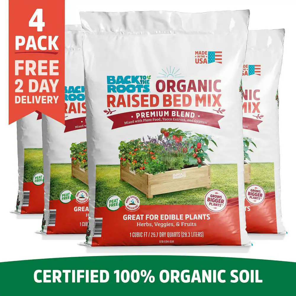 Organic Raised Bed Soil (4 1 Cu.Ft. Bags )