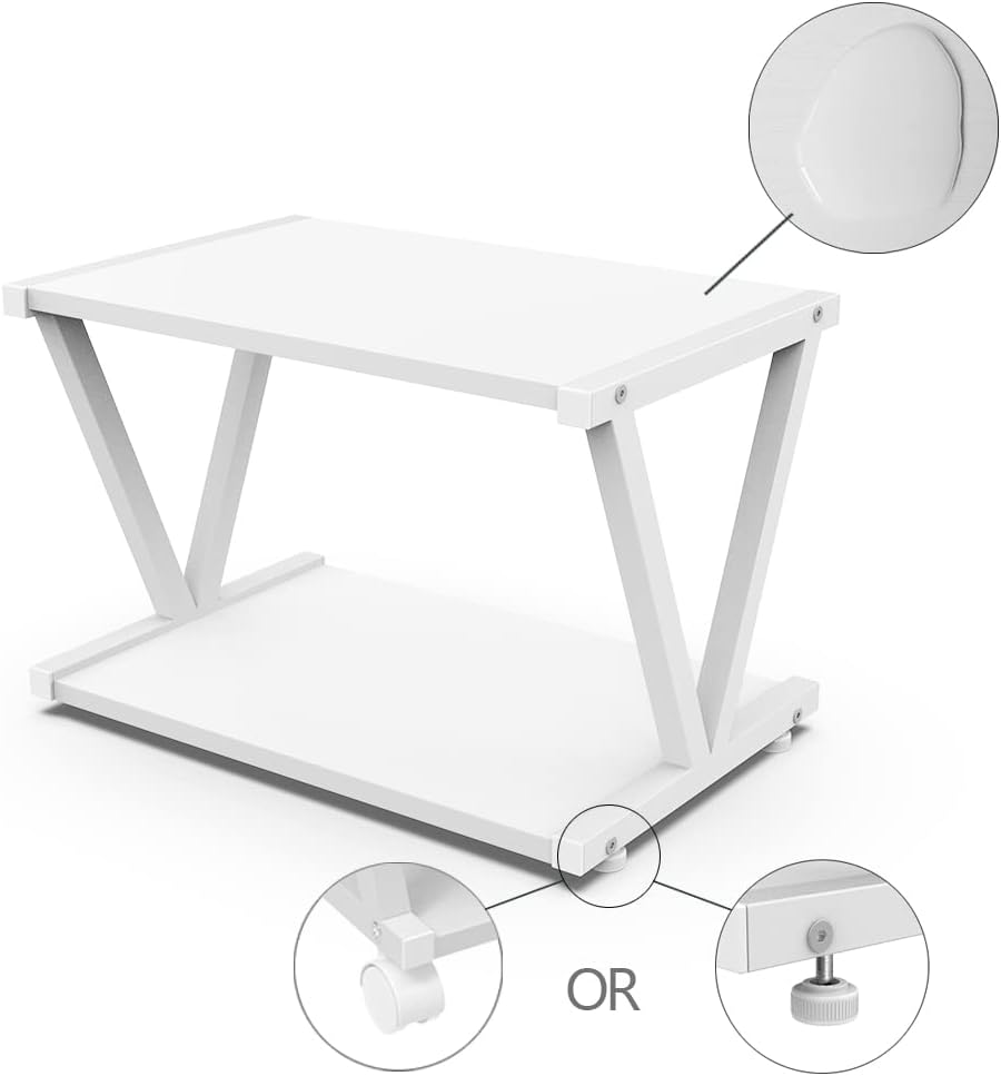 VEDECASA Retro Desktop Printer Stand 2 Double Tiers Wood Printer Shelf Modern... - Picture 6 of 15