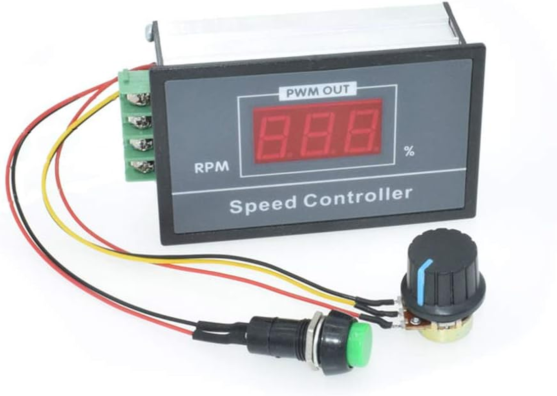 DC Speed Controller DC 6-60V 12V 24V 36V 48V 30A PWM DC Motor Speed Controller, Stepless Speed Regulation Start Stop Switch for Motor