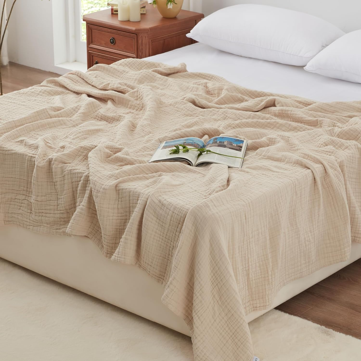 Love'S Cabin 6 Layer 100% Cotton Muslin Blanket, 108