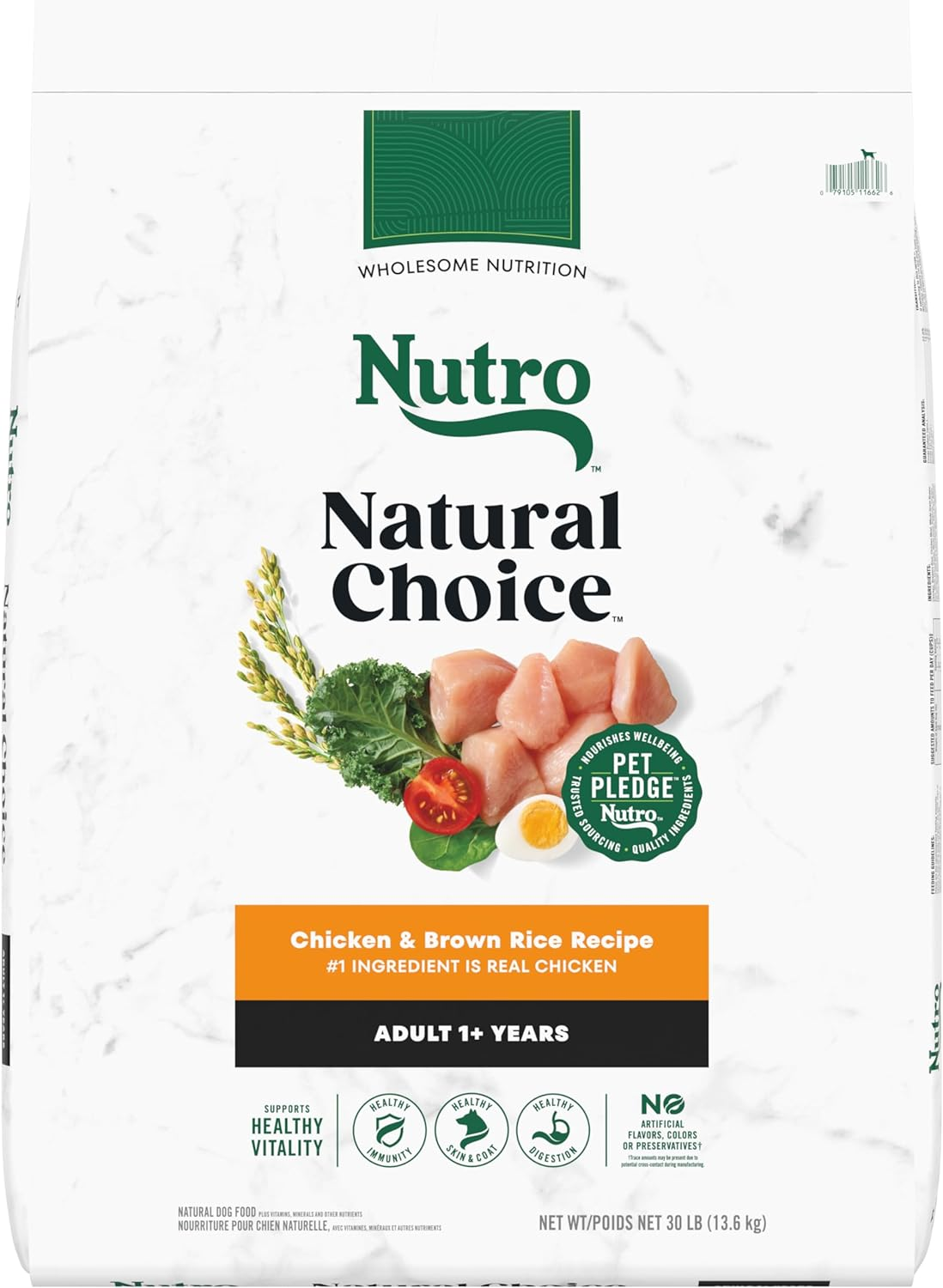 Nutro Natural Choice Adult Dry Dog Food, Chicken and Brown Rice Recipe 30 Lbs.