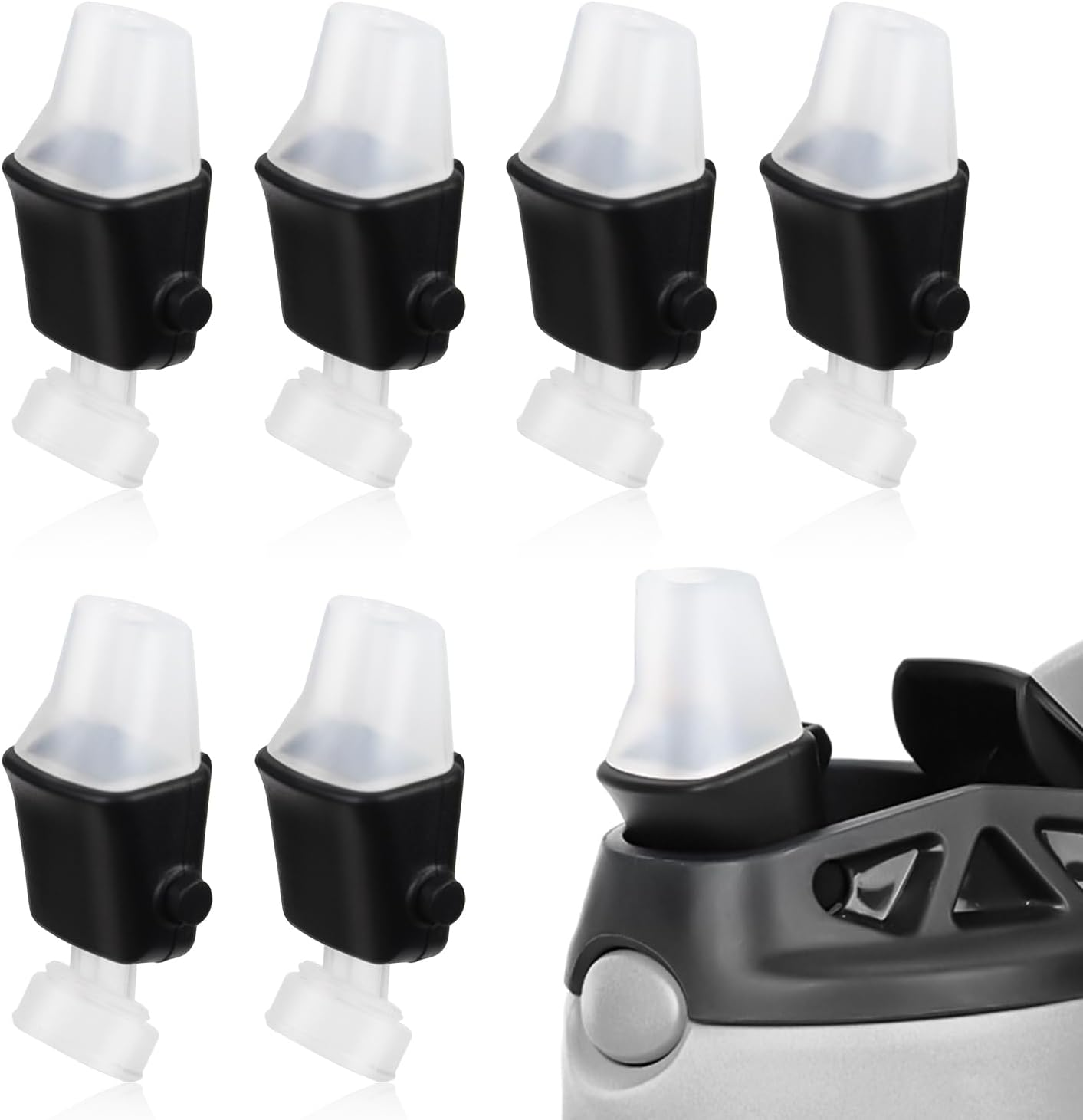 6pcs Replacement Spout for Contigo Aubrey, Silicone Water Bottle Mouthpiece Replacement Lid Parts Mouth Piece Accessories for Contigo Water Bottle 14oz/20oz for Kids (Spout Only)