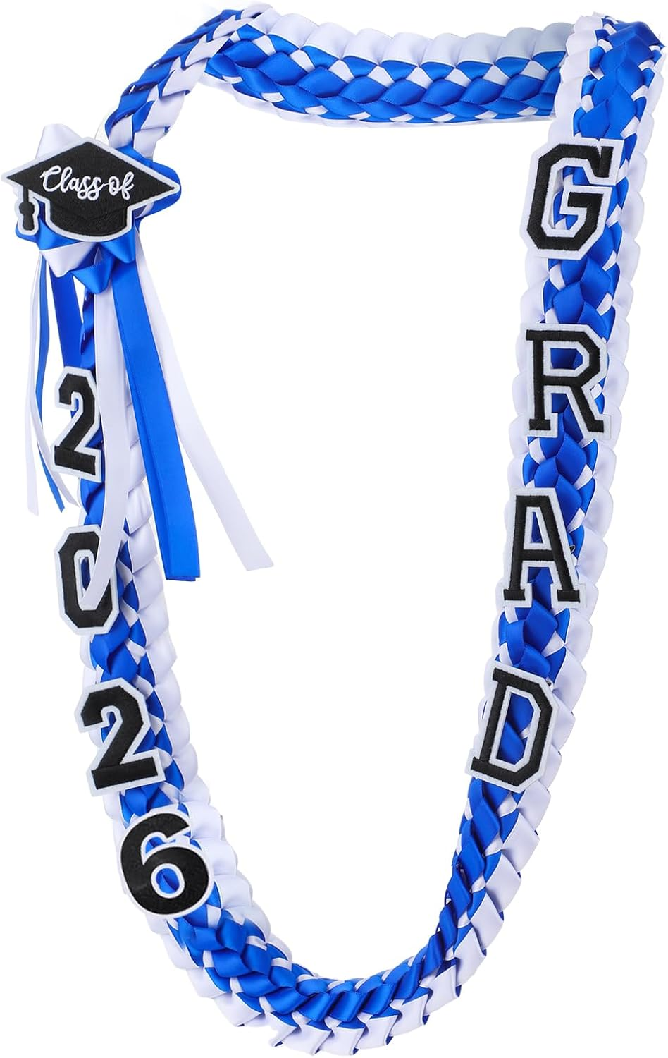 2026 Graduation Leis Class of 2026 Grad Ribbon Money Lei Handmade Double Braided Necklace for Graduation Gifts Supplies