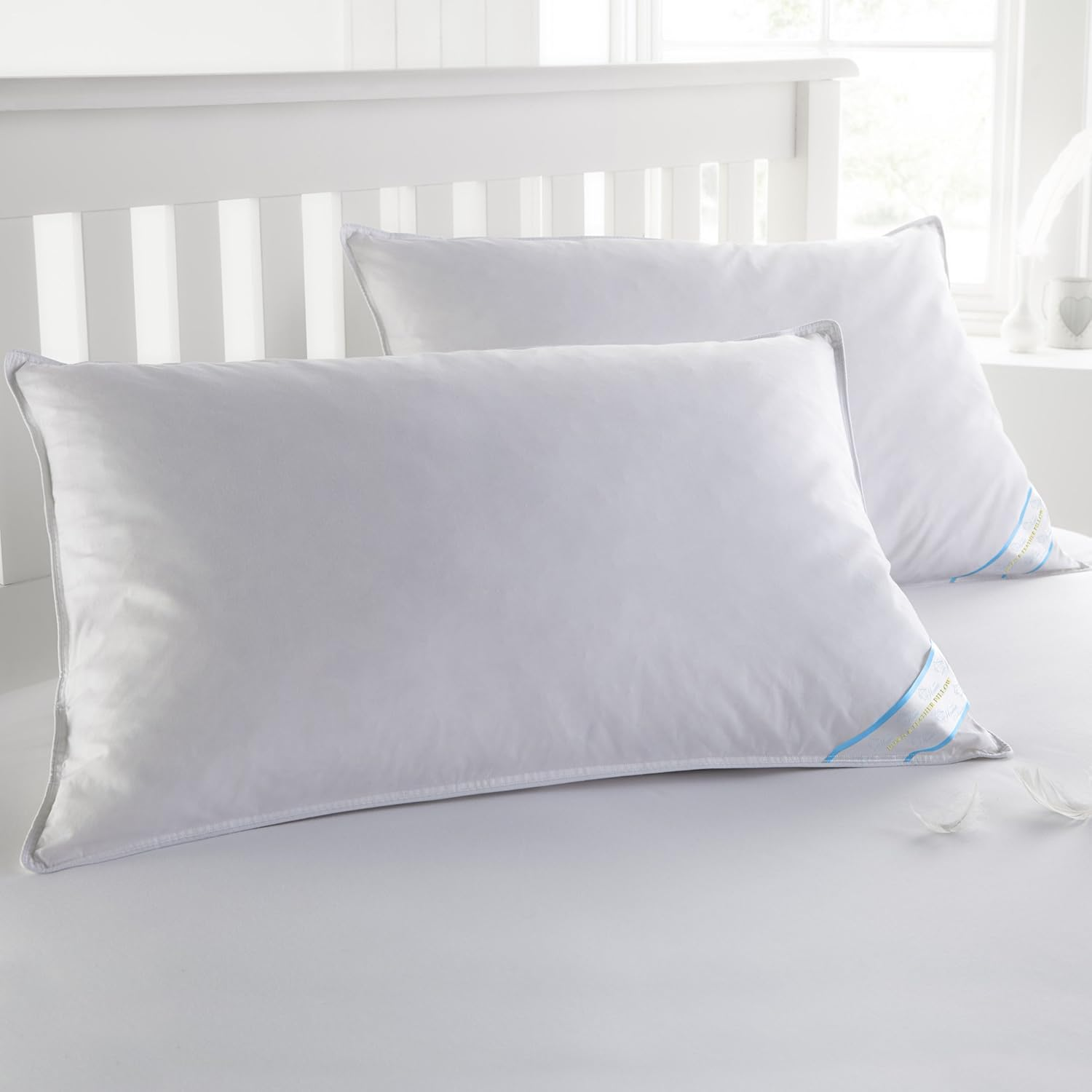 Goose down and Feather Bed Pillow 2 Pack - Soft and Comfortable Quality Bedding 20