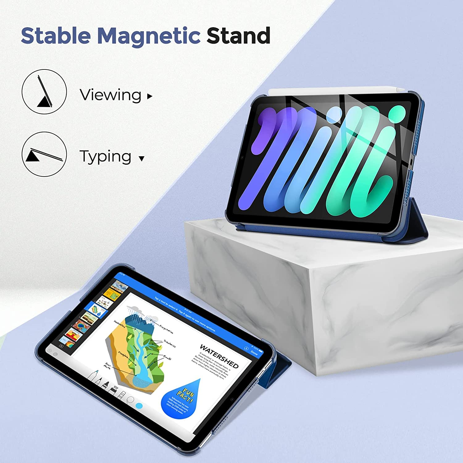 ProCase Smart Case for iPad Mini 7 A17 Pro Mini 6 8.3 Inch Mini 7th 6th Gener... - Picture 8 of 20