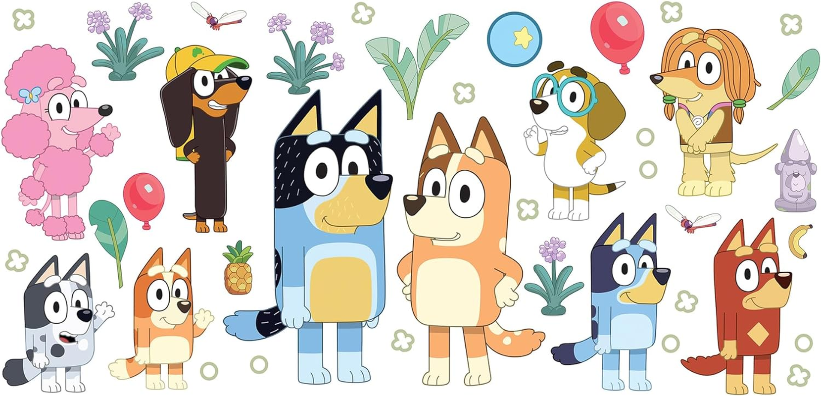 Bluey Family and Friends Peel and Stick Wall Decals, RMK5457SCS