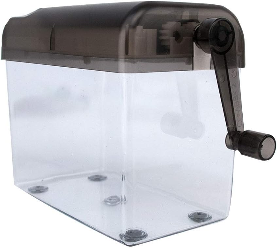 Mini Manual Shredder - Blue Office Portable Hand Paper Cutter for Paper/Notes/Bills/Portrait/Photos Fits A6 Size or Folded to A6 Size Capacity 1.5L Straight Cut