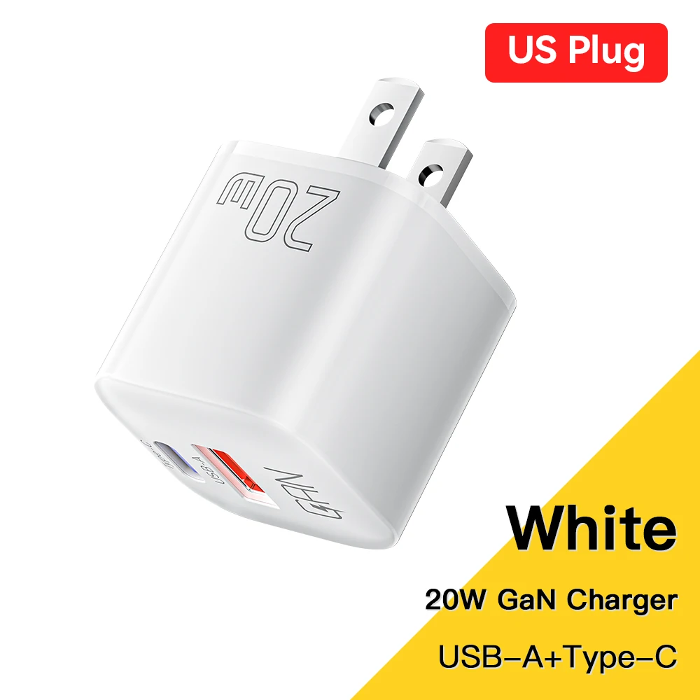 20W GaN USB Type C Charger PD Fast Charge Phone QC 3.0 Quick Chargers For iPhone 15 14 13 12 Pro Max Mini iPad Charging