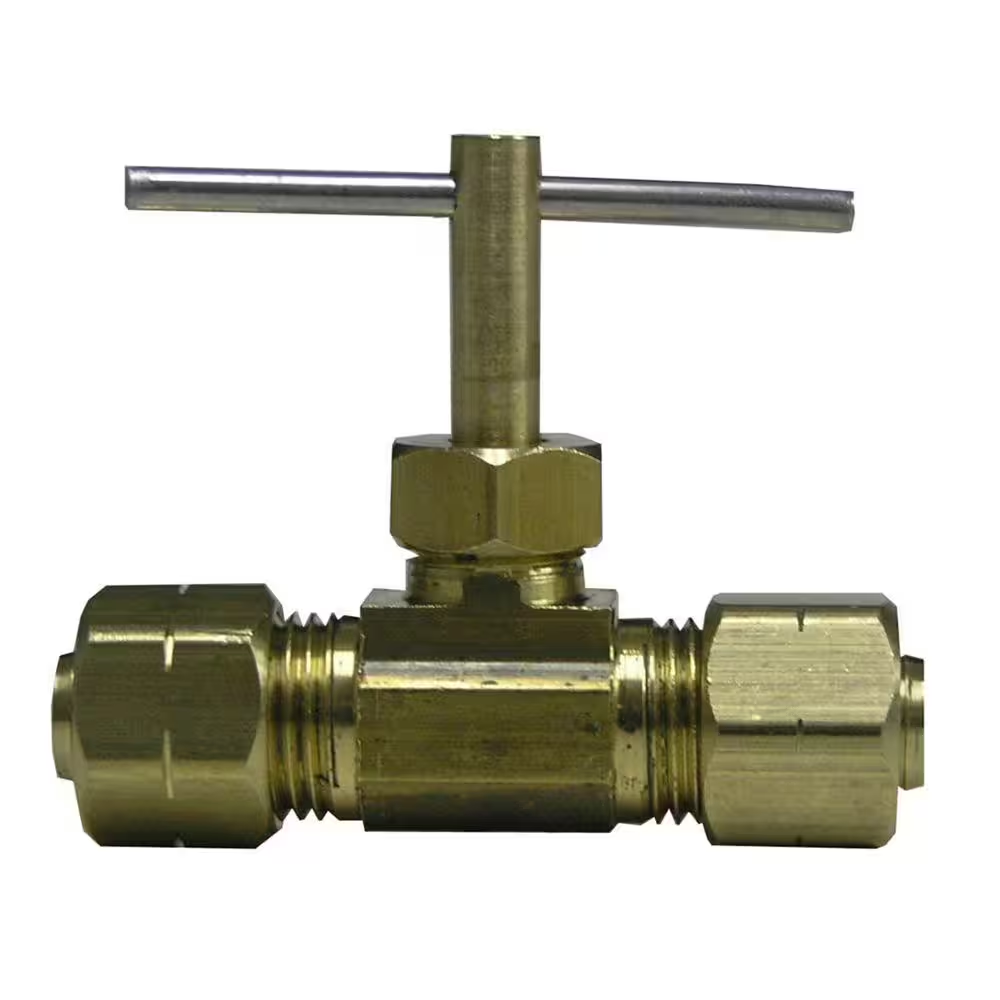 3/8 In. OD Compression Brass Valve Fitting