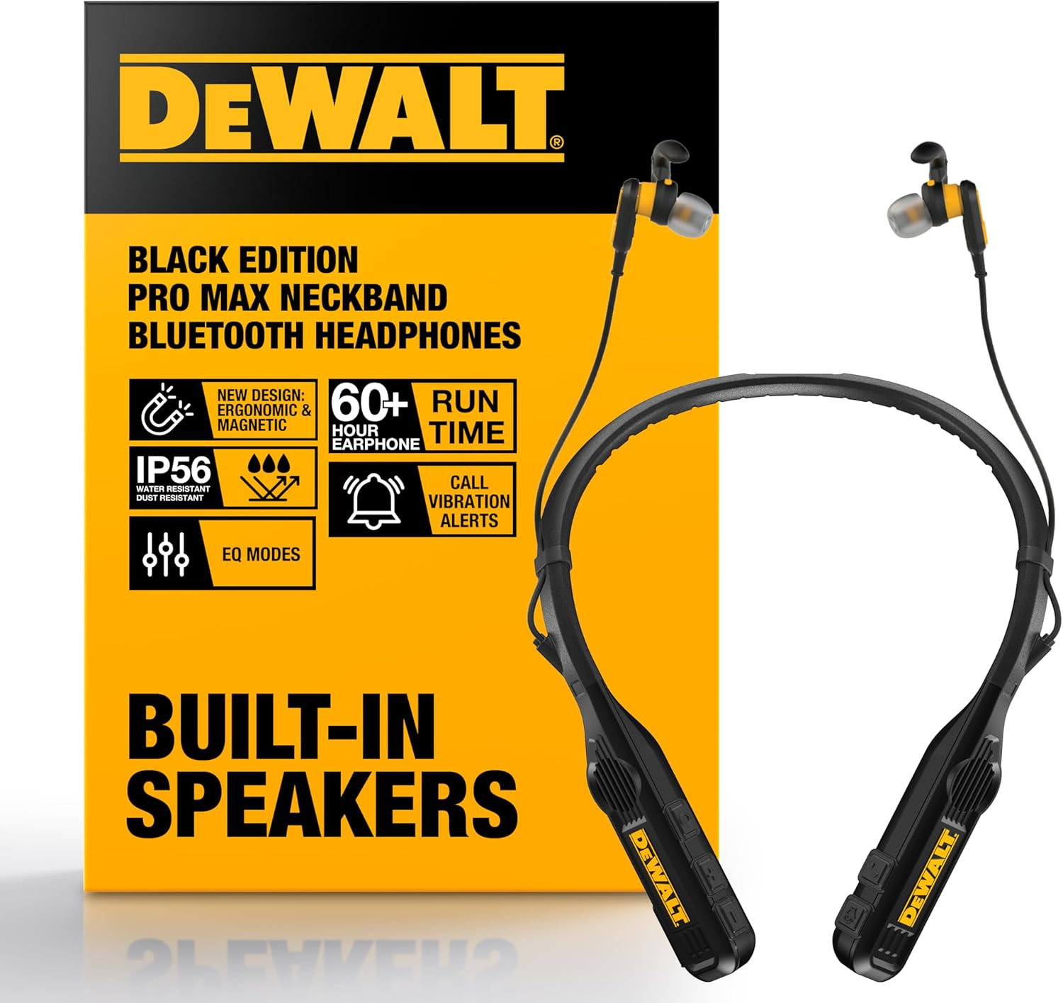 DEWALT Heavy Duty Black Edition 2-In-1 Neckband Bluetooth