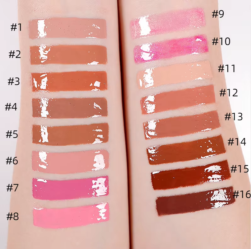 Custom Private Label Lip Plumping Vegan Liquid Glitter Makeup Lip Gloss High Pigment Shimmer Shiny Lip Gloss