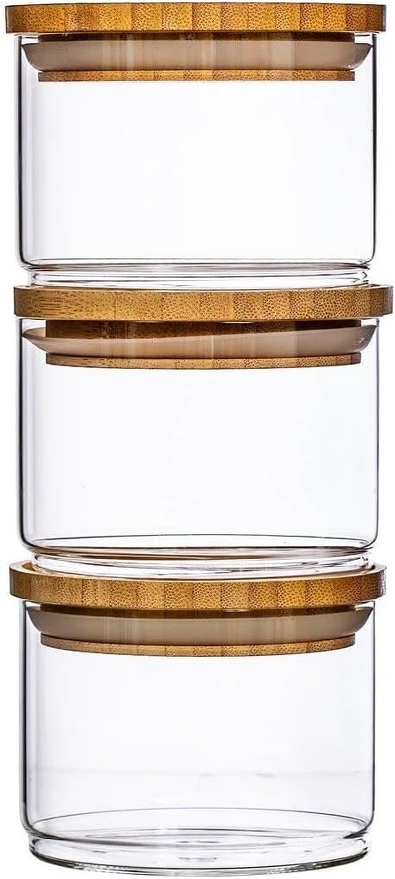 Stacking Glass Storage Jars - Set of 3