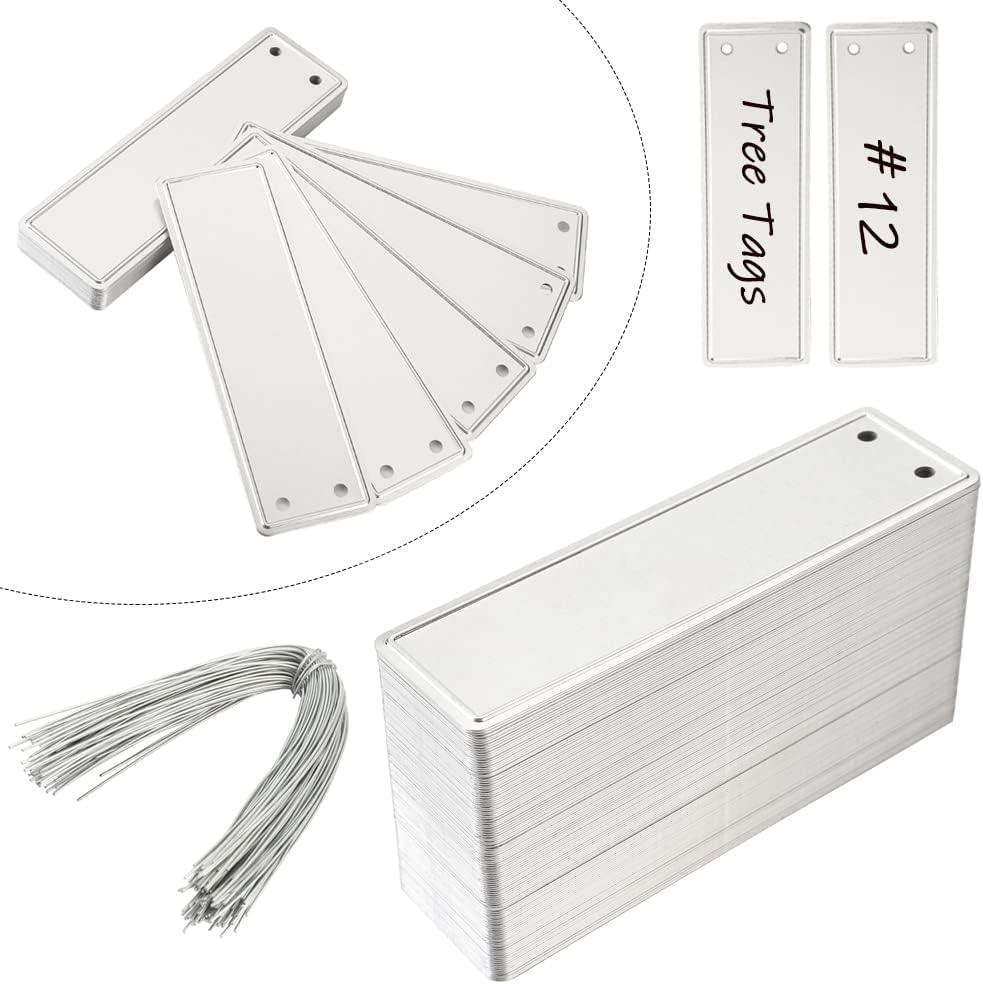 Etiquetas de aluminio para plantas 50etiquetas metalicas con alambre para marcar