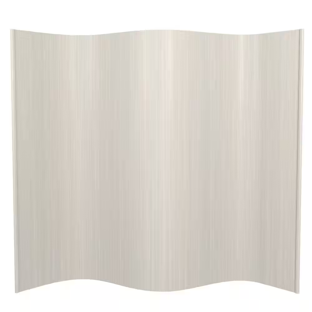 6 Ft. Tall Bamboo Wave Screen - Rustic White