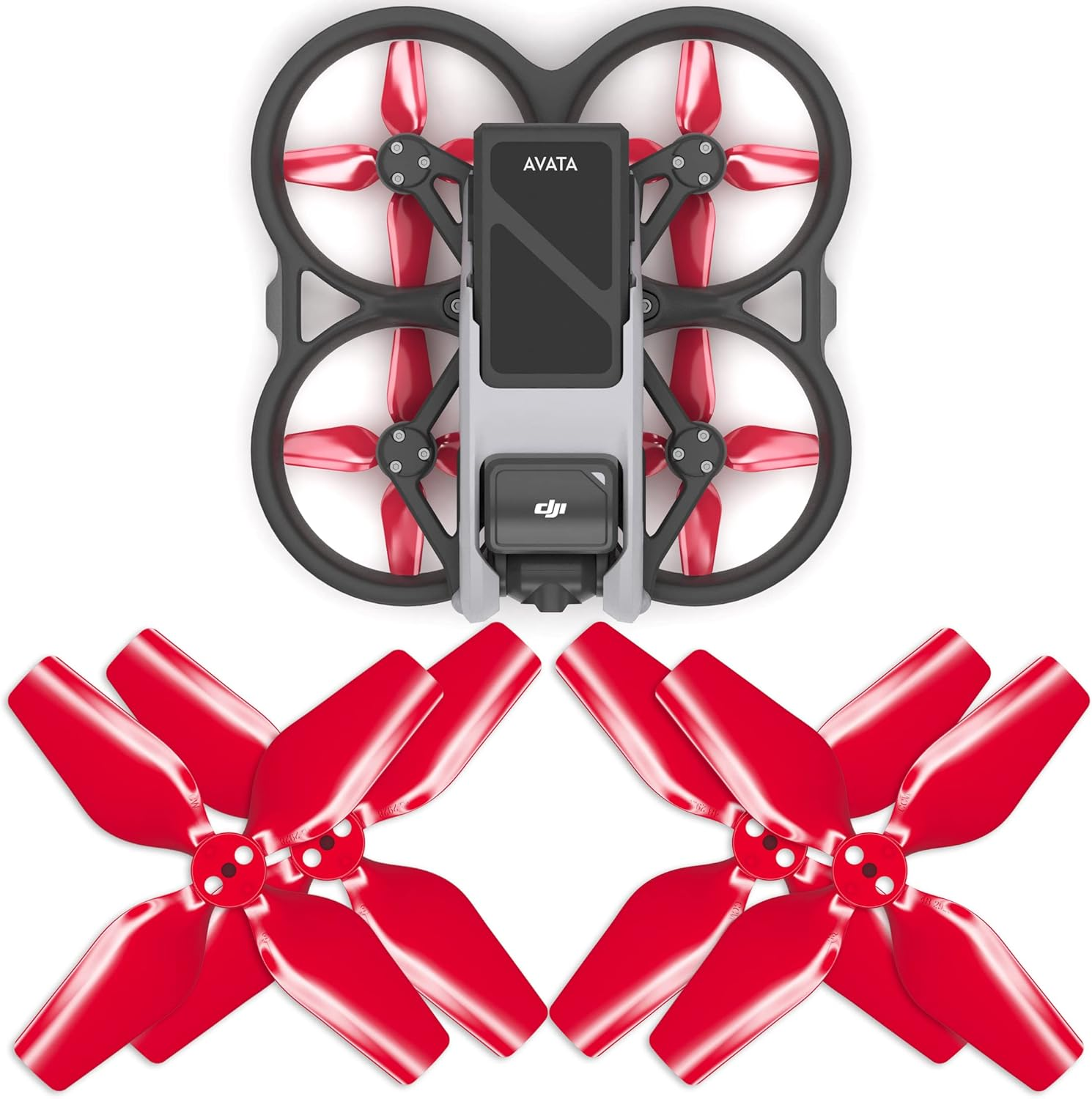 Master Airscrew 4-Blade Upgrade Propellers for DJI Avata - Red, 4 Pcs
