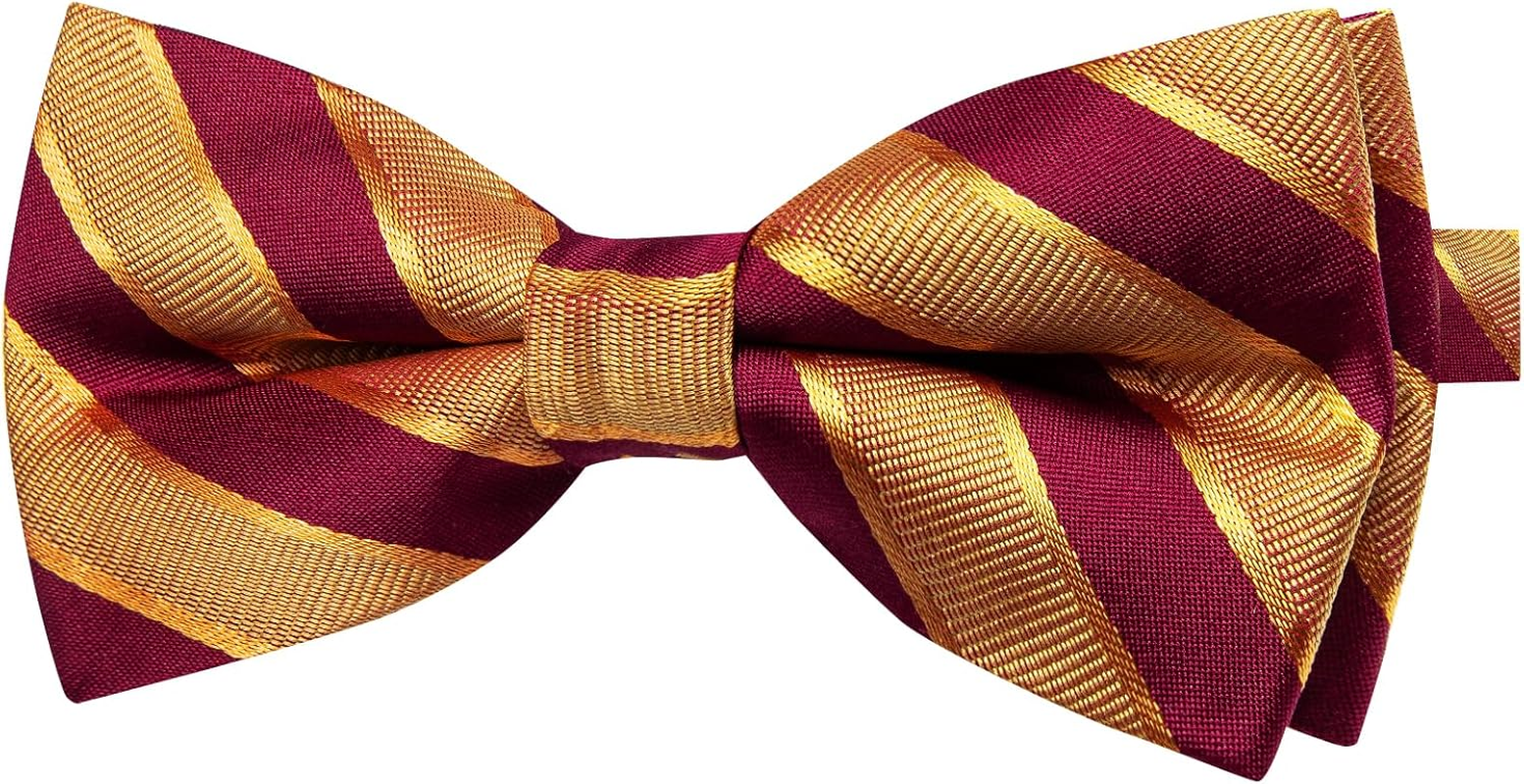 Silk Bow Ties for Men Striped Pre-tied Adjustable Bowties Woven Jacquard Formal Business Wedding Prom