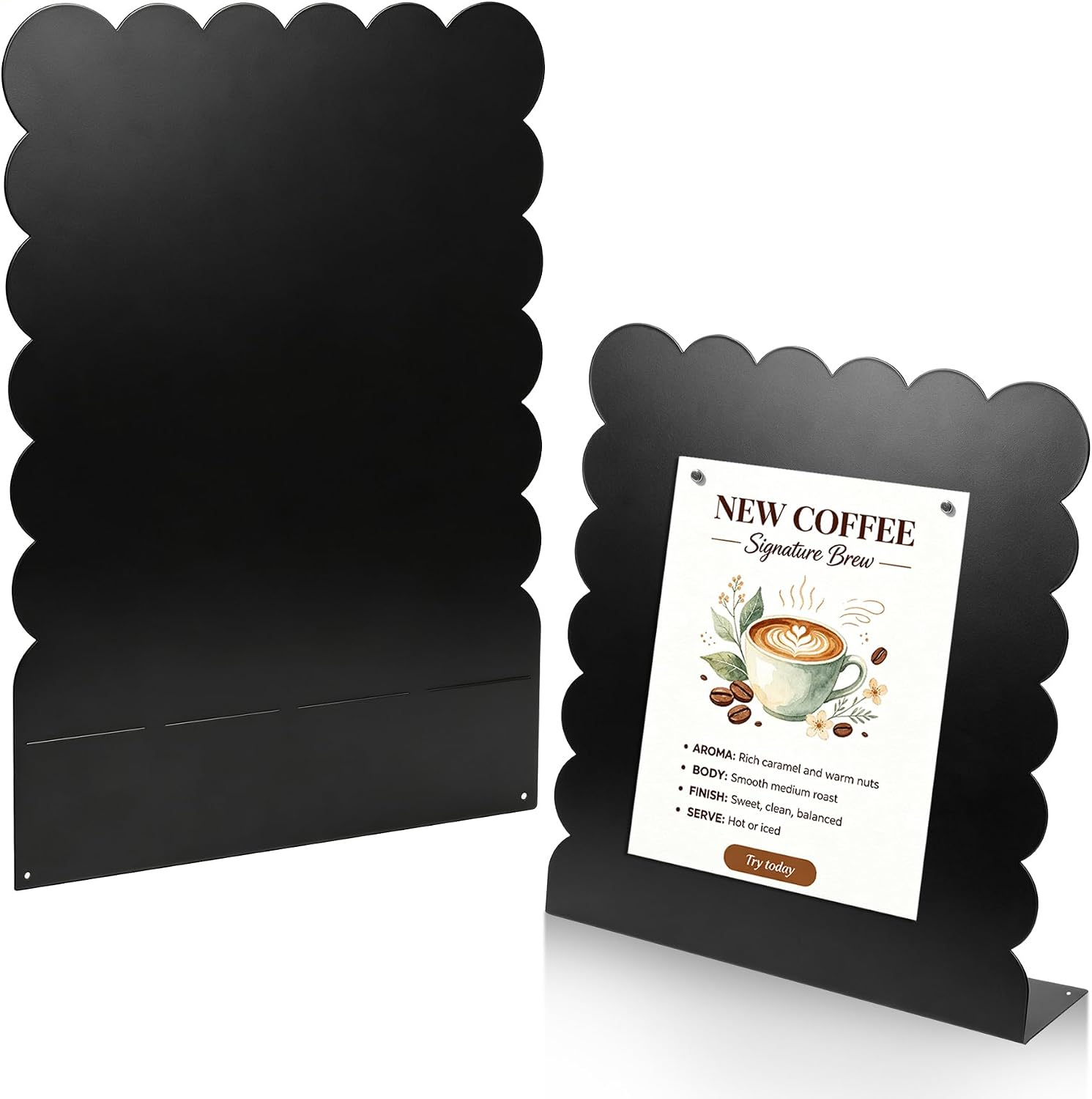 2 Pcs Magnetic Bulletin Board for Desk & Wall - Foldable Black