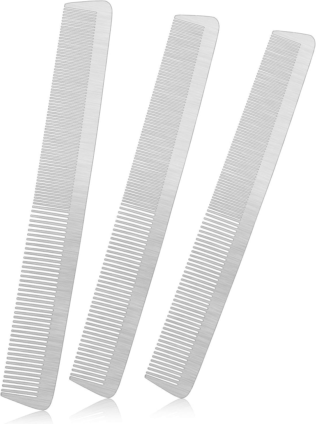 Patelai 3 Pcs Stainless Steel Metal Comb for Men, Steel Fine Cutting Hair