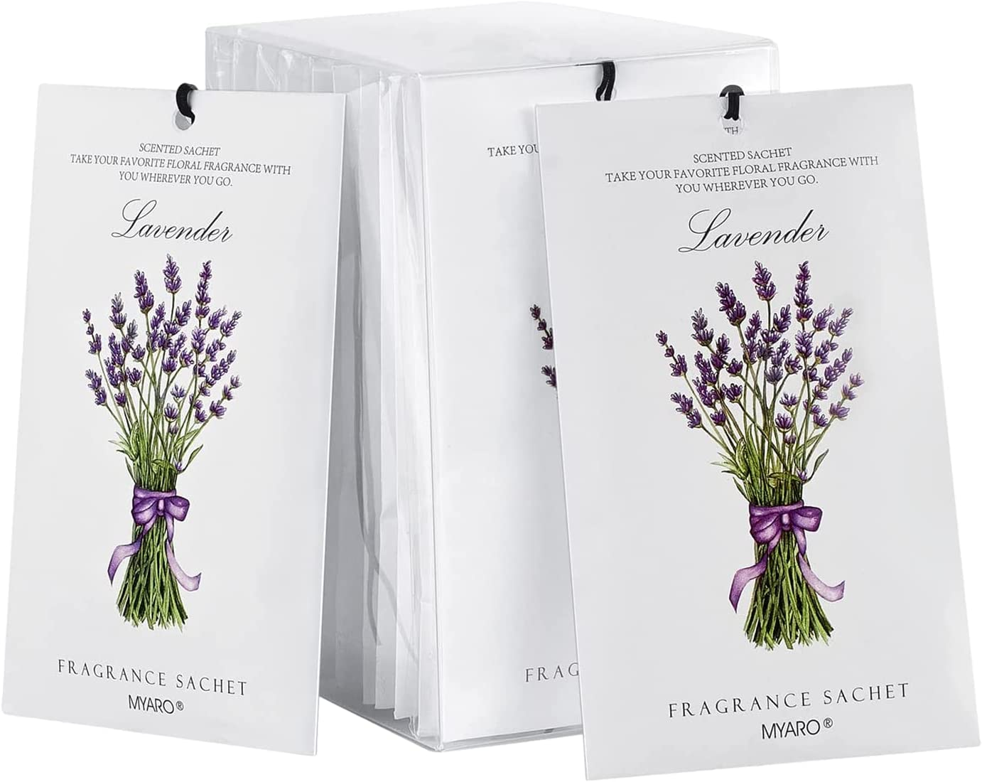 MYARO 12 Packs Lavender Scented Sachets Air Freshener for Drawer and Closet, Long-Lasting Sachets Bags Drawer Deodorizers Fresh Scents, Home Fragrance Sachet for Lover
