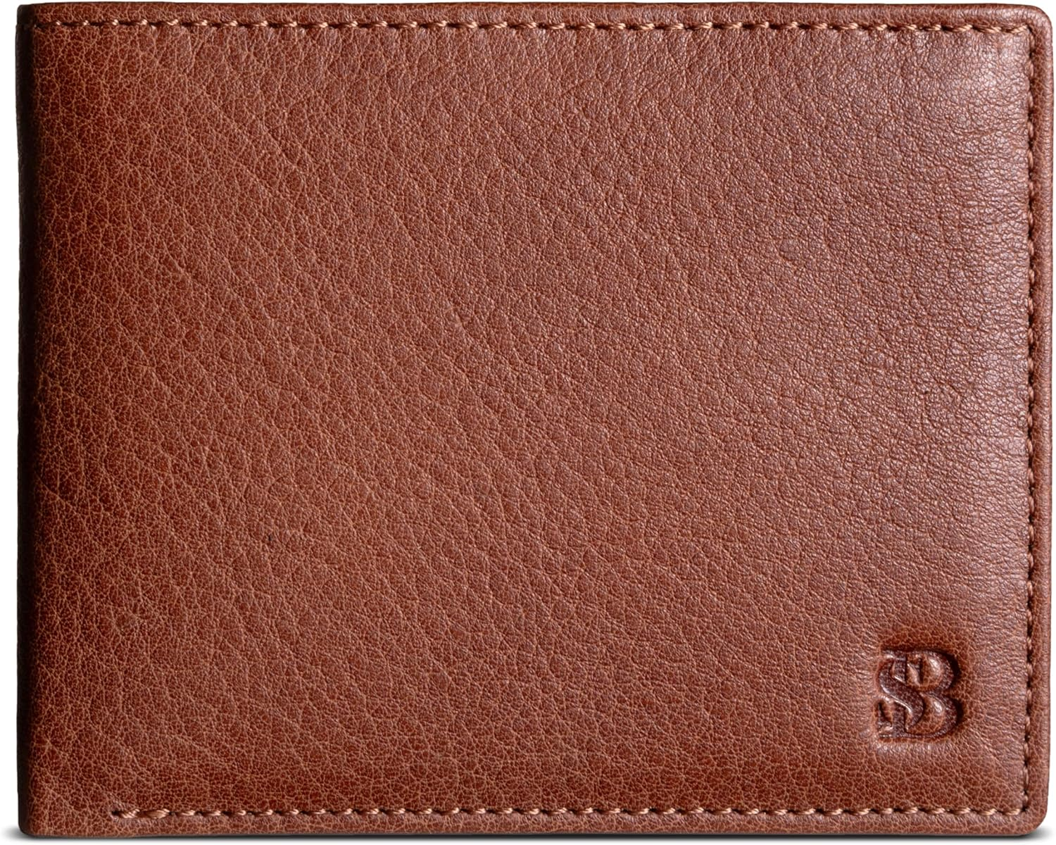 Full Grain Leather Wallet for Men | RFID Blocking | Extra Capacity Bifold Wallet with ID Windows | Ultra Strong Stitching | Slim Billfold with 13 Card Slots | Gift for Him