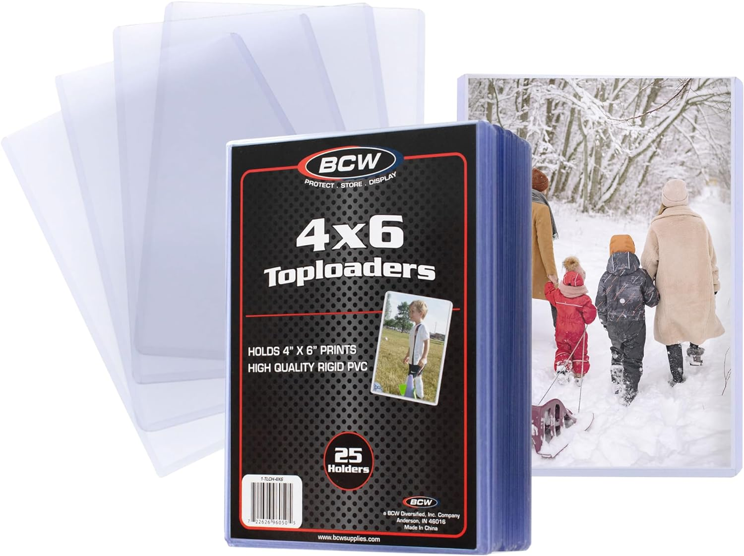 BCW 4X6 Post Card & Photo Top Loaders | Rigid PVC Sleeves | 25 Pack | Clear