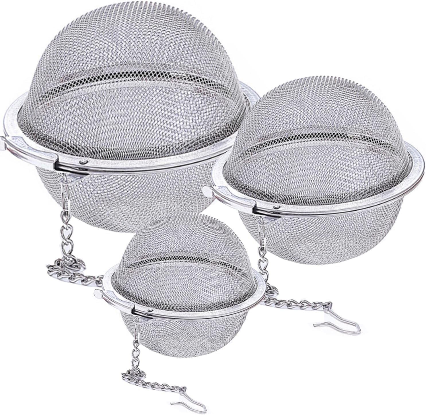 Stainless Steel Mesh Tea Ball, Extra Fine Mesh Tea Infuser for Loose Leaf Tea, Tea Strainers Tea Infuser Strainer Filters for Tea 3Piece Set