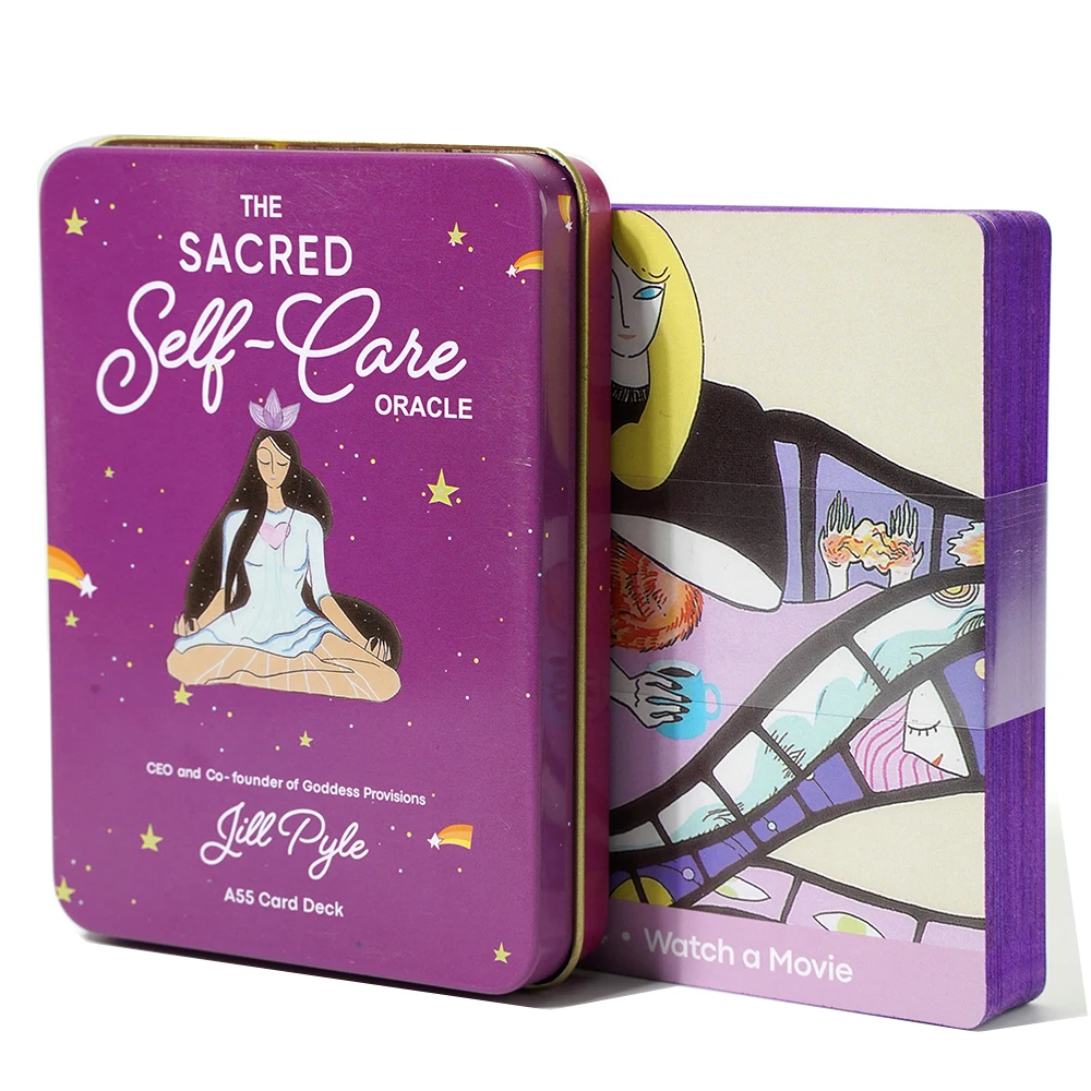 Adventures Time Tarot 78Pcs Cards in a Tin Metal Box Gold Plated Edge Tarot Cards for Divination Tarot Deck Beautiful Package