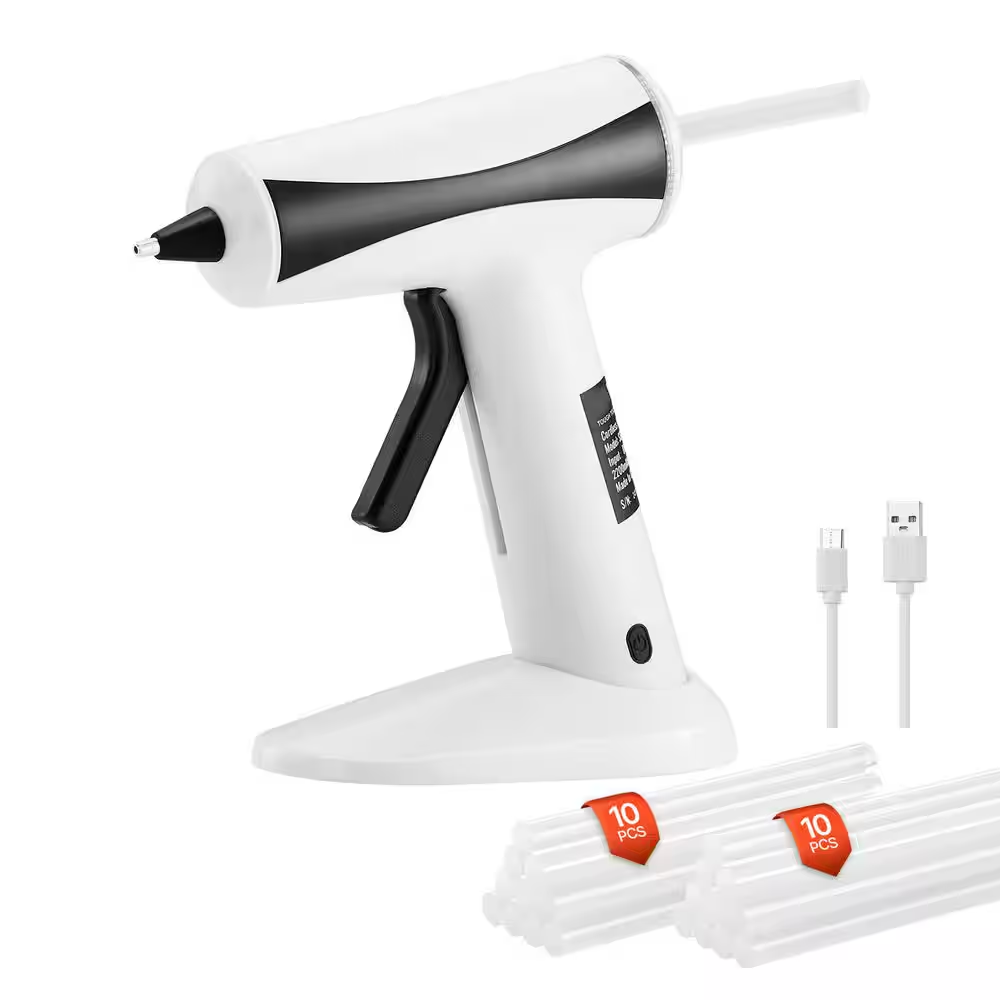Rechargeable Cordless Hot Glue Gun, 2200Mah Battery, 20 Sticks, Fast Heating, High Temp, for Crafts, DIY, Repairs