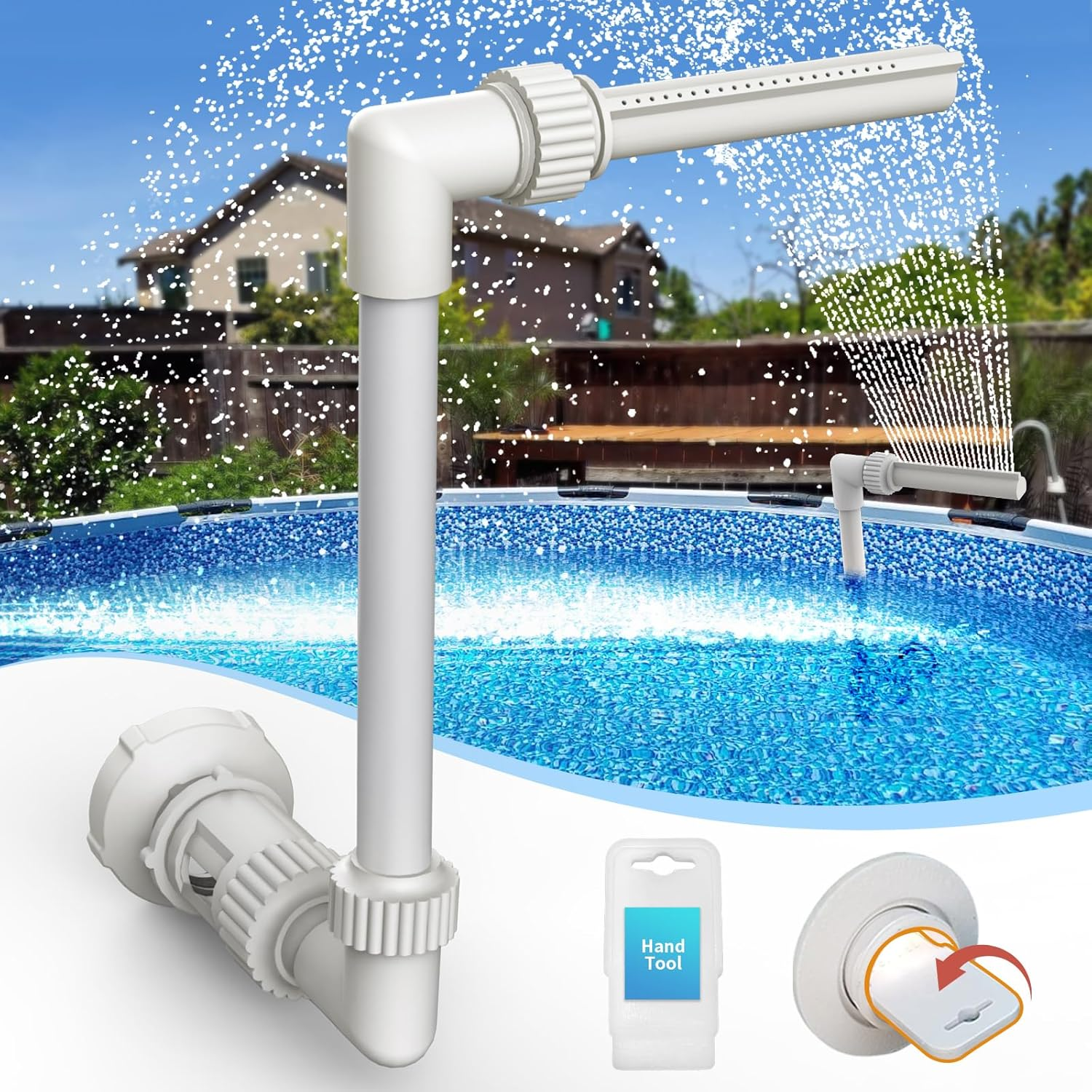Klleyna Water-Fountain Swimming-Pool Sprinkle Accessories - Waterfall above 