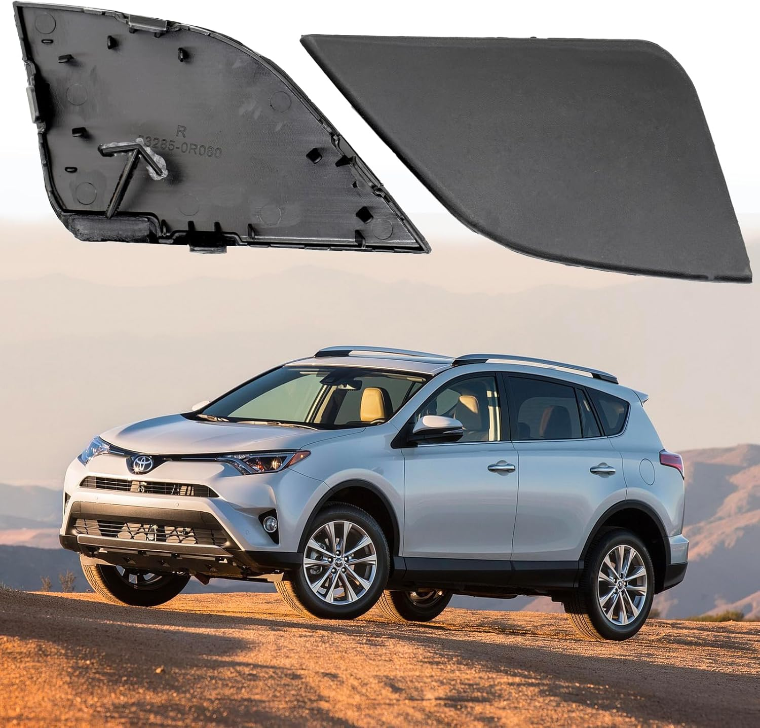 Pair Front Left and Right Bumper Tow Hook Fit for RAV4 AX40 2016 2017 2018 (2PCS