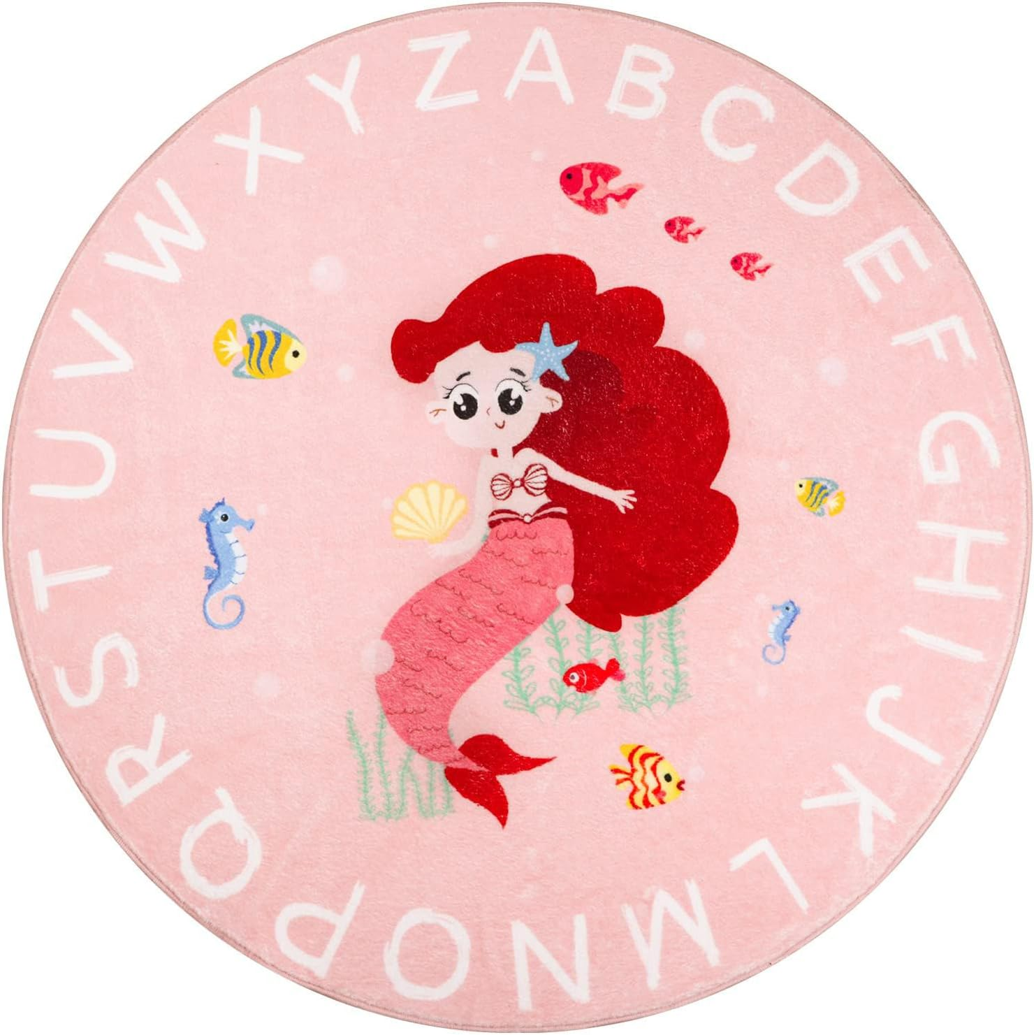 Homodoskey Kids Play Rug, Animal Round Area Rug Kids Nursery Door Mat Soft Pl... - Picture 12 of 13