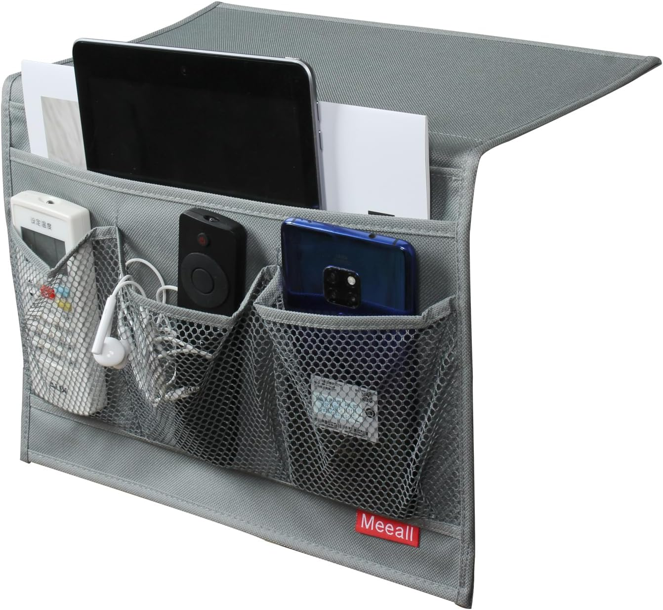 Bedside Storage Organizer with Pockets, Bedside Caddy, Table Cabinet Storage