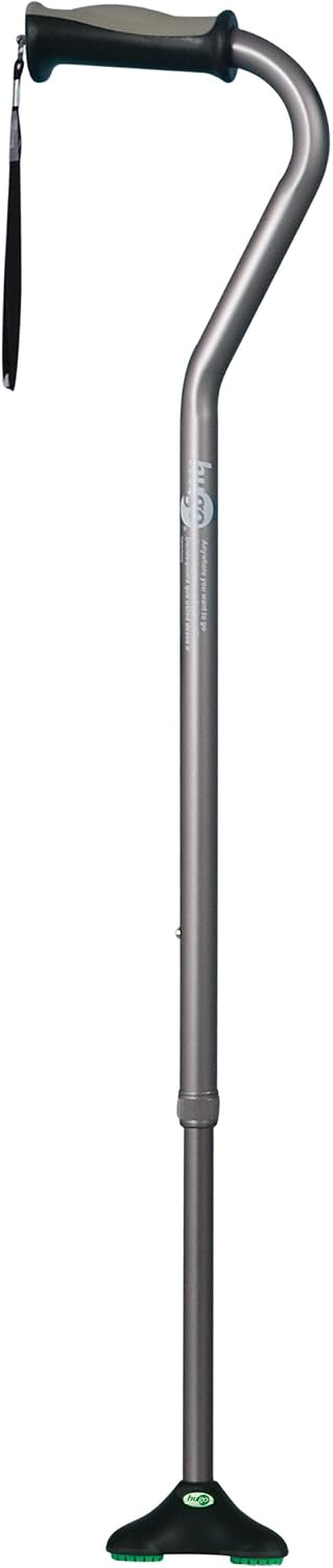 Mobility Adjustable Offset Quadpod Cane with Stable Tip, Smoke | Offset Quadpod Cane Features an Ultra Stable Tip for Confident, Everyday Walking Support and Balance