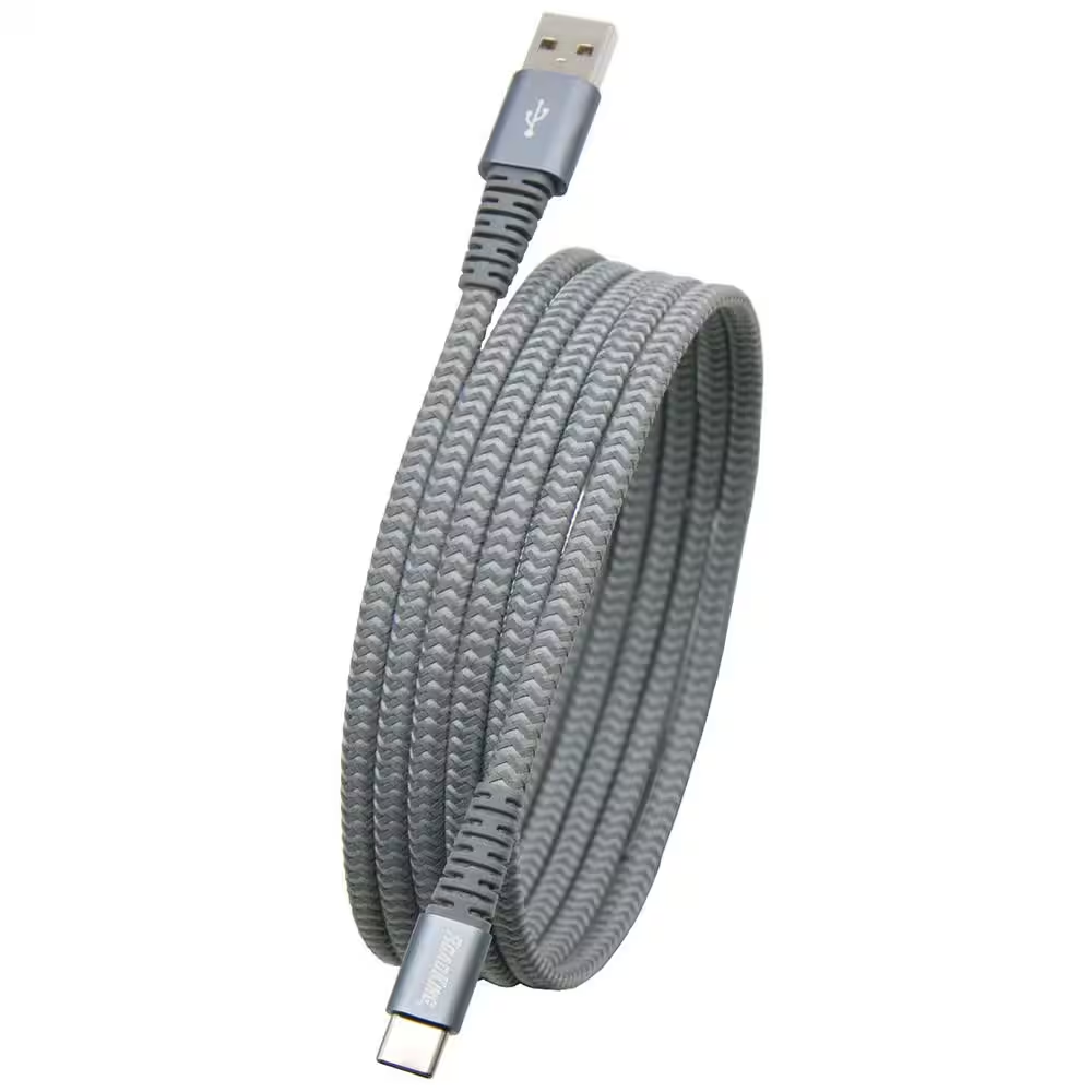 Mobilespec 6 Ft. Heavy-Duty USB-C Charge and Sync Cable in Silver
