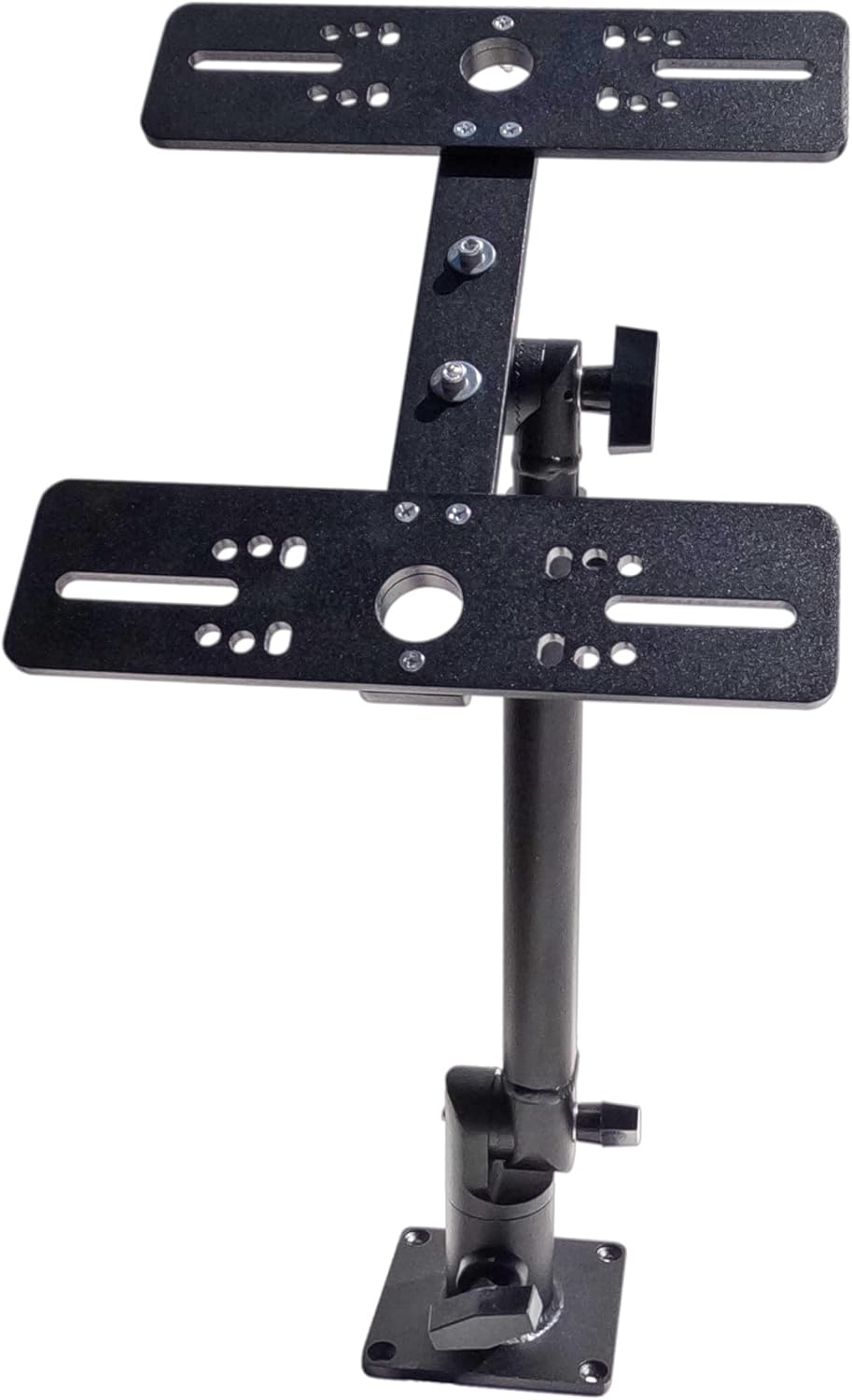 Double Face Marine Electronic Mount, Fish Finder Bracket, Anodized Aluminum 350 Degree Swivel Monitor Mount with Adjustable Height, Easy Install, Mounting Plate Fits Most Monitors