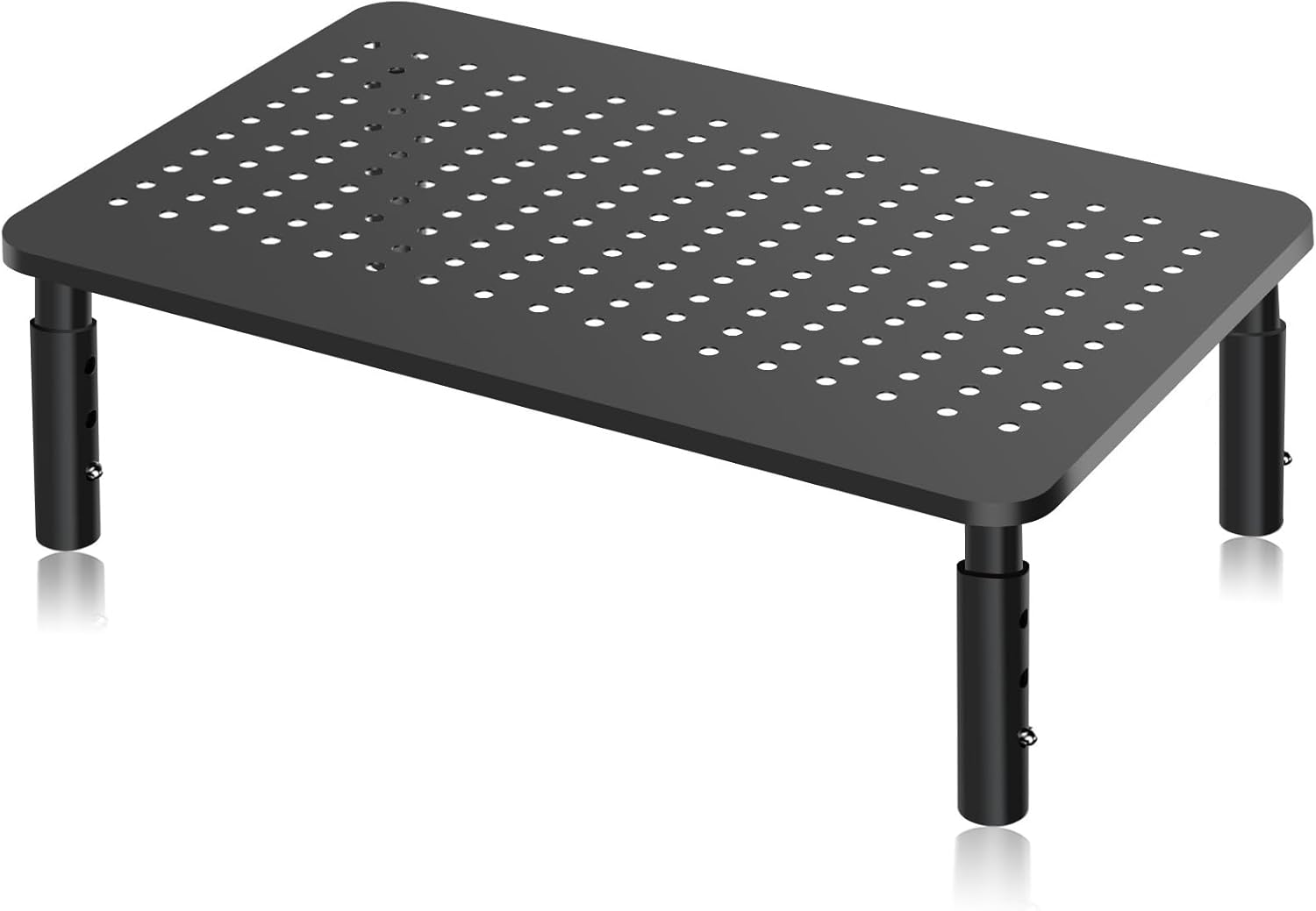 Monitor Stand Riser, Metal Computer Stand, 3 Height Adjustable Screen Riser with Mesh Platform for PS4, Laptop, Printer, Notebook and All Flat Screen, Holds Up to 20KG
