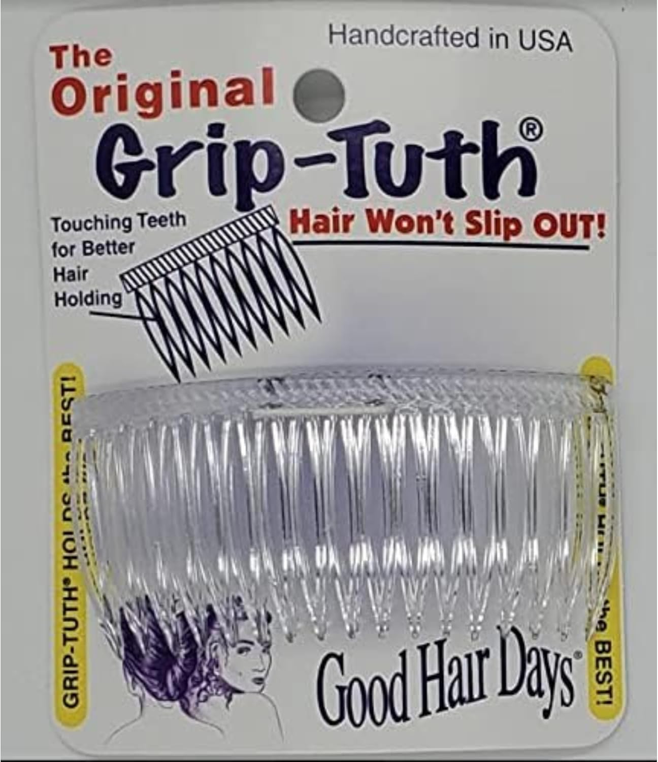Good Hair Days Grip-Tuth Combs - Set Of 2 Hair Side Combs - Hair Combs For Al... - Picture 8 of 14