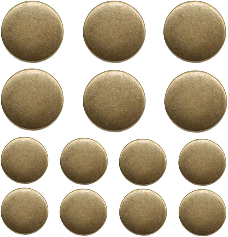 14 Pieces Antique Brass Metal Buttons 20Mm 15Mm Blazer Buttons Set for Blazers