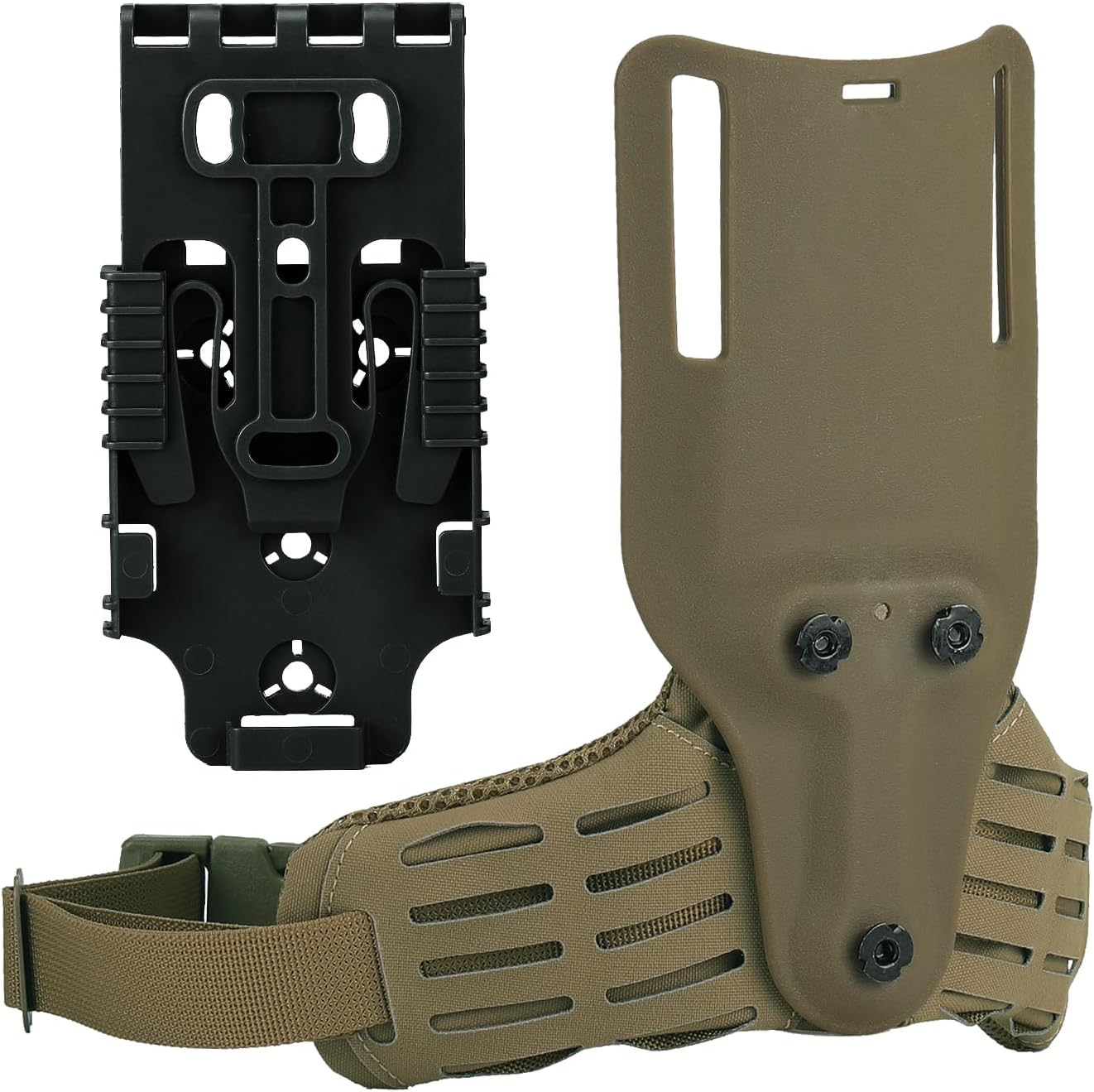 Tactical Drop Leg Holster Adapter, Low Ride Universal Belt Loop Platform with QLS Kit