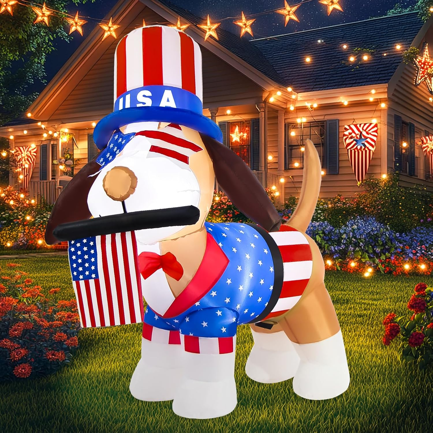 4Th of July Inflatables 4FT Dog with American Flag Independence Day Blow up Pupp | eBay 4Th of July Inflatables 4FT Dog with American Flag Independence Day Blow up Pupp | eBay