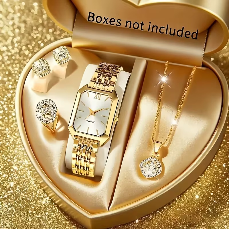 LYN-308 New 5-Piece Fashion and Simple Women'S Quartz Watch Set