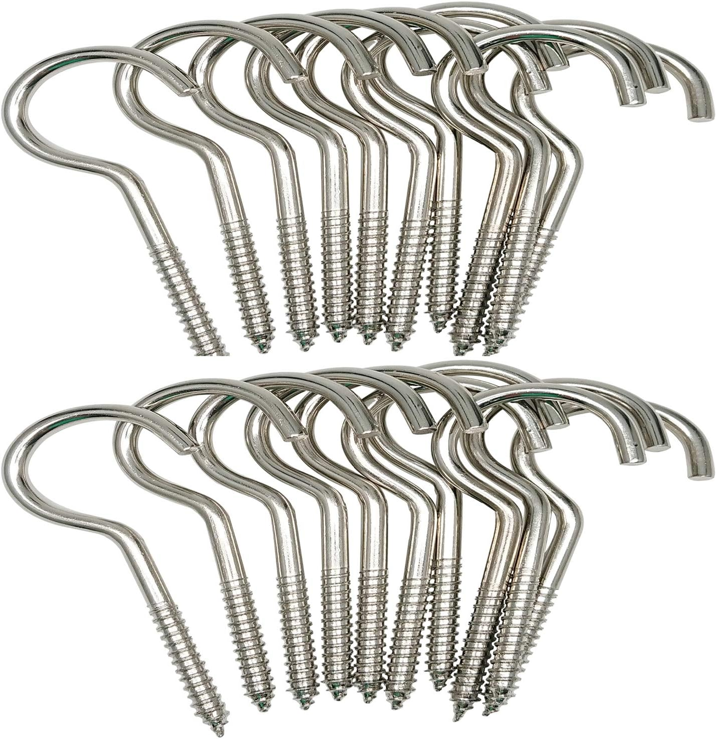 3 Inch Heavy Duty Large Screw Hook Ceiling Hook Cup Hook Silver 20 Pcs