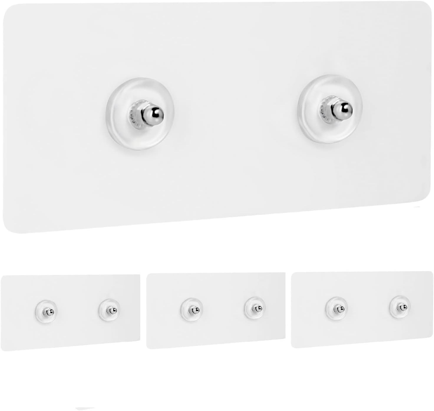 4Pcs Shower Caddy Adhesive Replacement, Stickers with Screws Stainless Steel for Caddies, Adhesive Hooks with Strong Sticky, Seamless Screws for Shower Rack Basket Heavy Duty