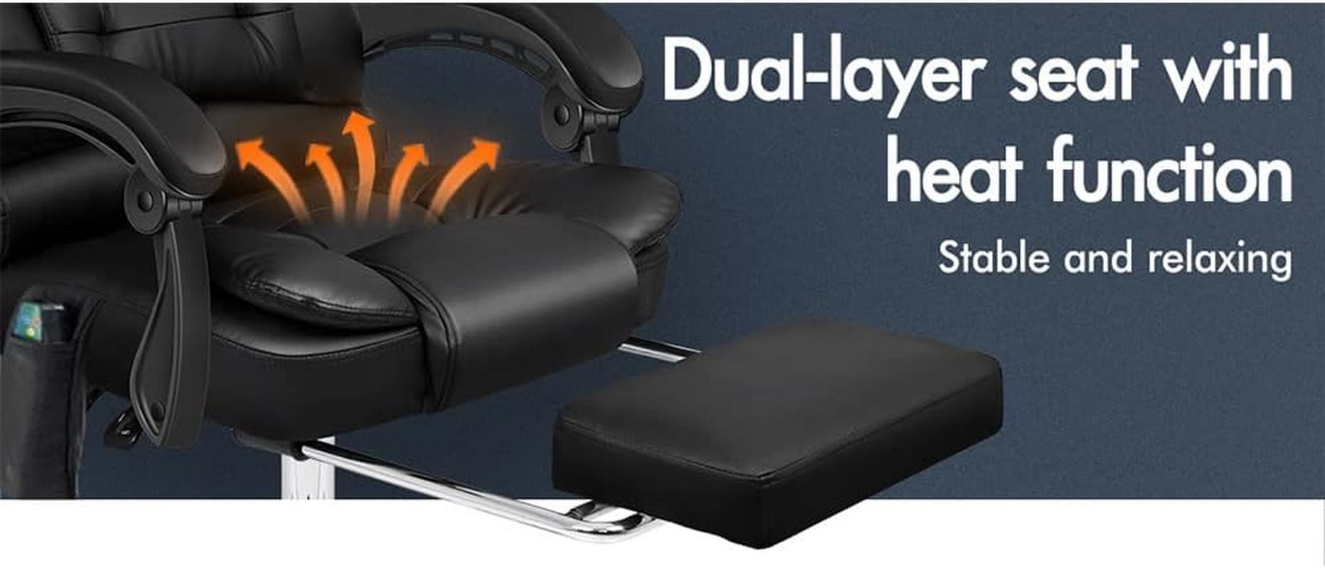 ALFORDSON Office Chair with Massage, Heated Seat and Footrest, Ergonomic Comp... - Picture 6 of 25