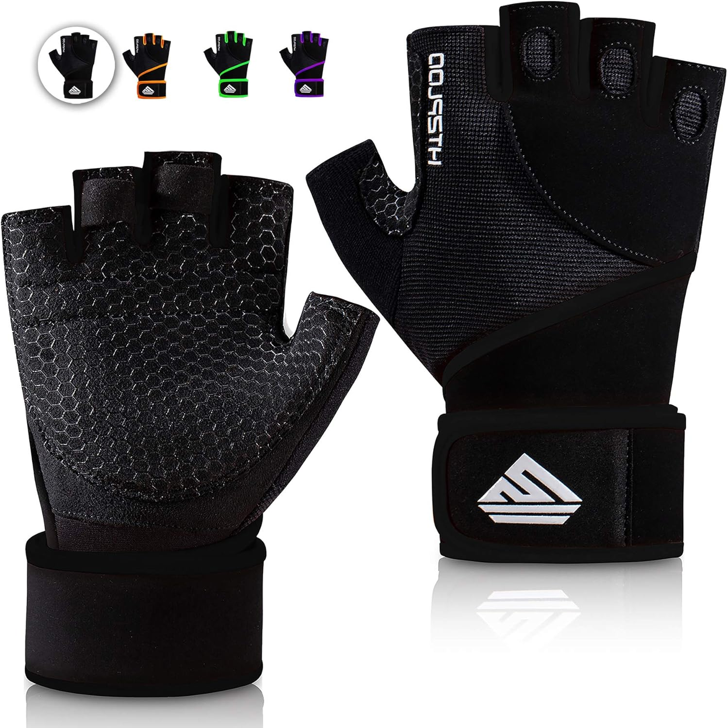 Workout Gloves Gym Gloves Weight Lifting Gloves for Men Women with Full Palm Pad,Strong Wrist Wraps Support,Enhanced Grip,for Fitness,Training,Weightlifting,Exercise