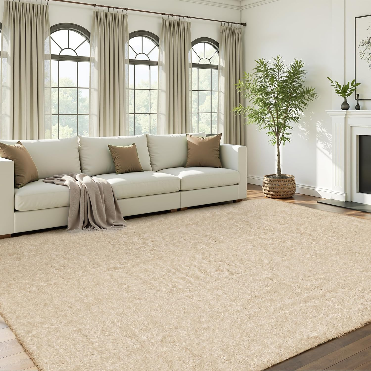 Youzi Fluffy Rugs for Livingroom Bedroom, Soft Shaggy Plush Fur Area Rug Mode... - Picture 2 of 25