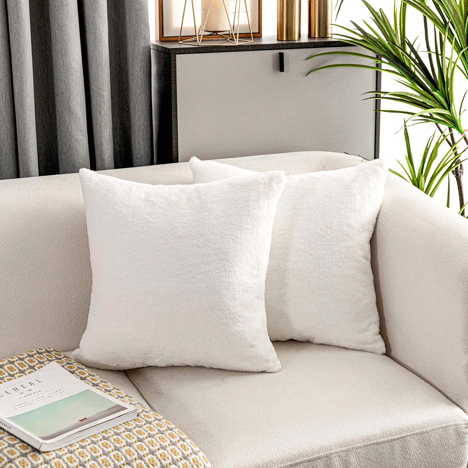 Pillow Covers 26X26 Set of 2 White Euro Shams for Bed Couch Floor Decorations Super Soft Euro Pillow Shams 26 X 26 Pillow Covers Set of 2, 66 X 66 Cm, White