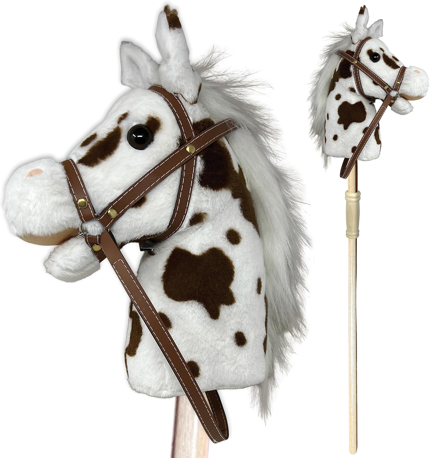 Stick Horse Plush Handcrafted Hobby Horse Stick Pony Provides