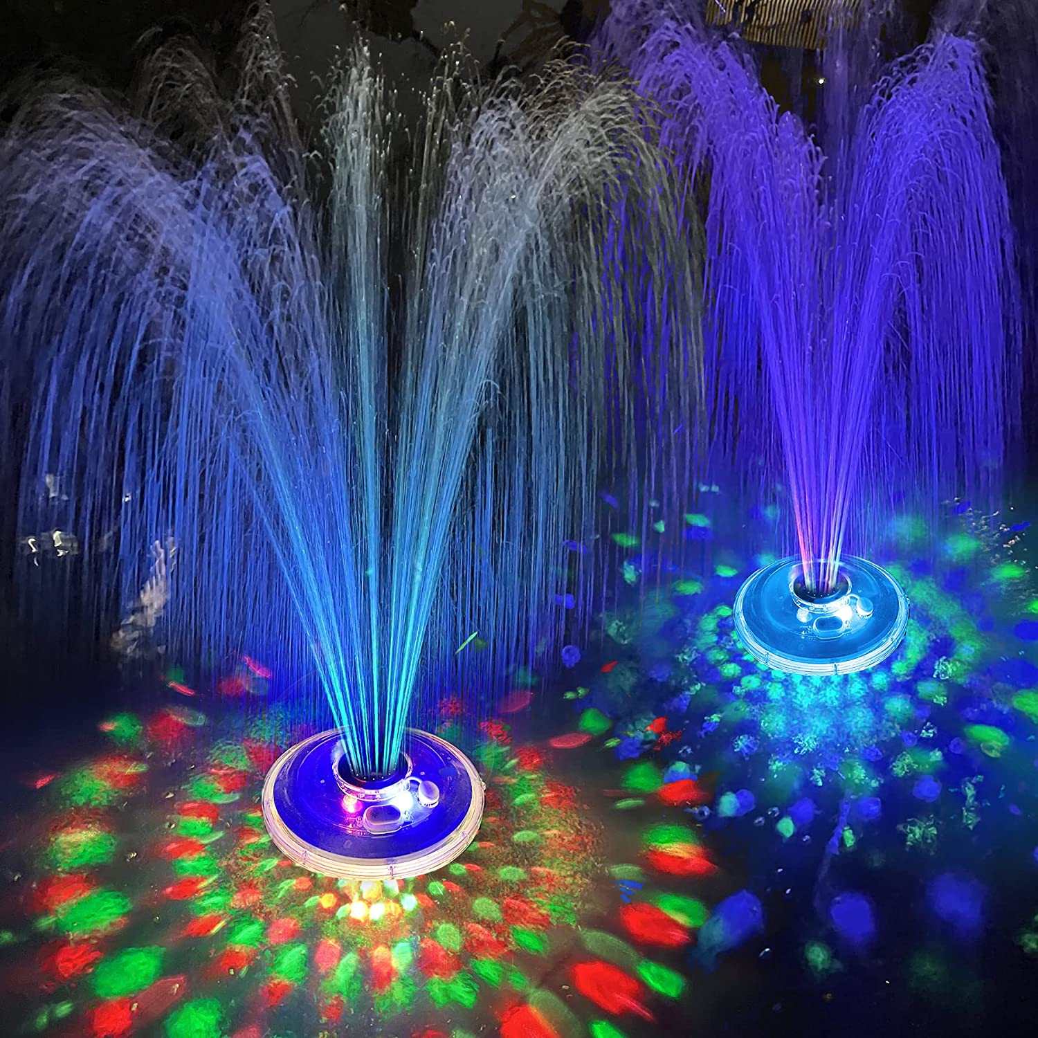 Floating Pool Fountain with Underwater Lights Rechargeable Battery