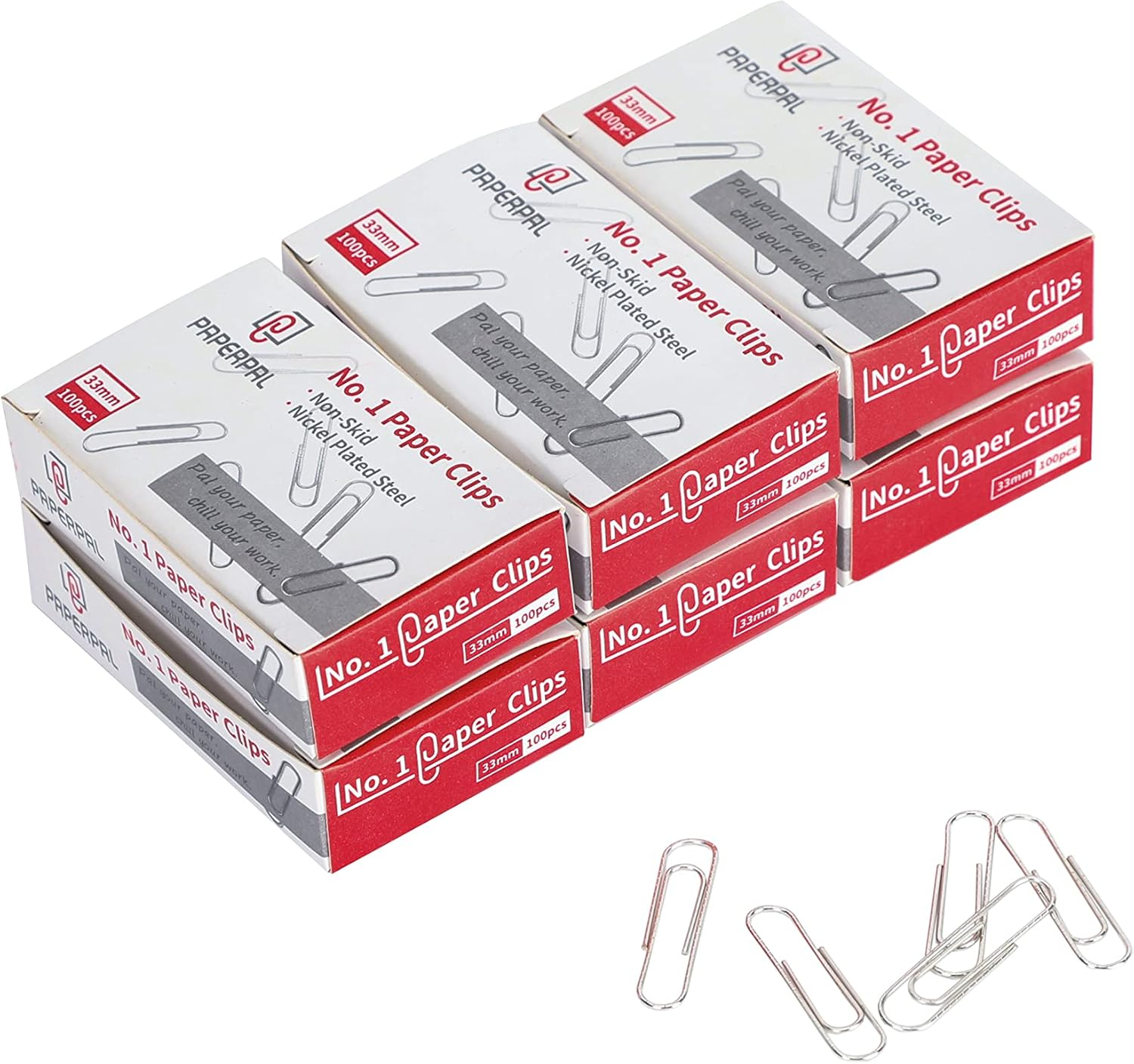 PAPERPAL Paperclips for Office School & Personal Use, #1 Nonskid Paper Clip (1-2/7